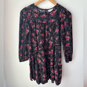Cat & Jack Black Dress with Pink Floral Pattern